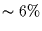 $\sim 6\%$